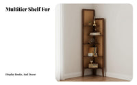 5-Tier Corner Shelf Space-Saving 5-Tier configurationTier Triangular Shelf Seamless Wall Display Rack for Homeowners, Renters, Bedroom
