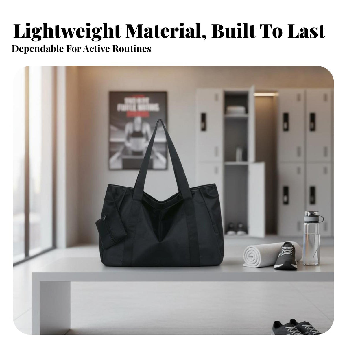 Fitness Carryall Bag Lightweight Women's Fitness Shoulder Bag Large Capacity Nylon Tote for Dancers, Gym, Travel, Daily Commute