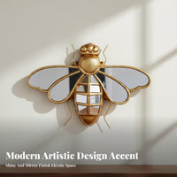 Mirrored Wasp Wall Hanging Resin Material Dimensional Wall Art Bee Shaped Mirror High-Quality Materials House Decoration