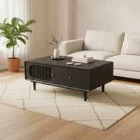 Wood Coffee Table Fully Assembled Coffee Table with Storage Rectangular Furniture for Apartment Dwellers, Living Room, Lounge Area, Small Areas