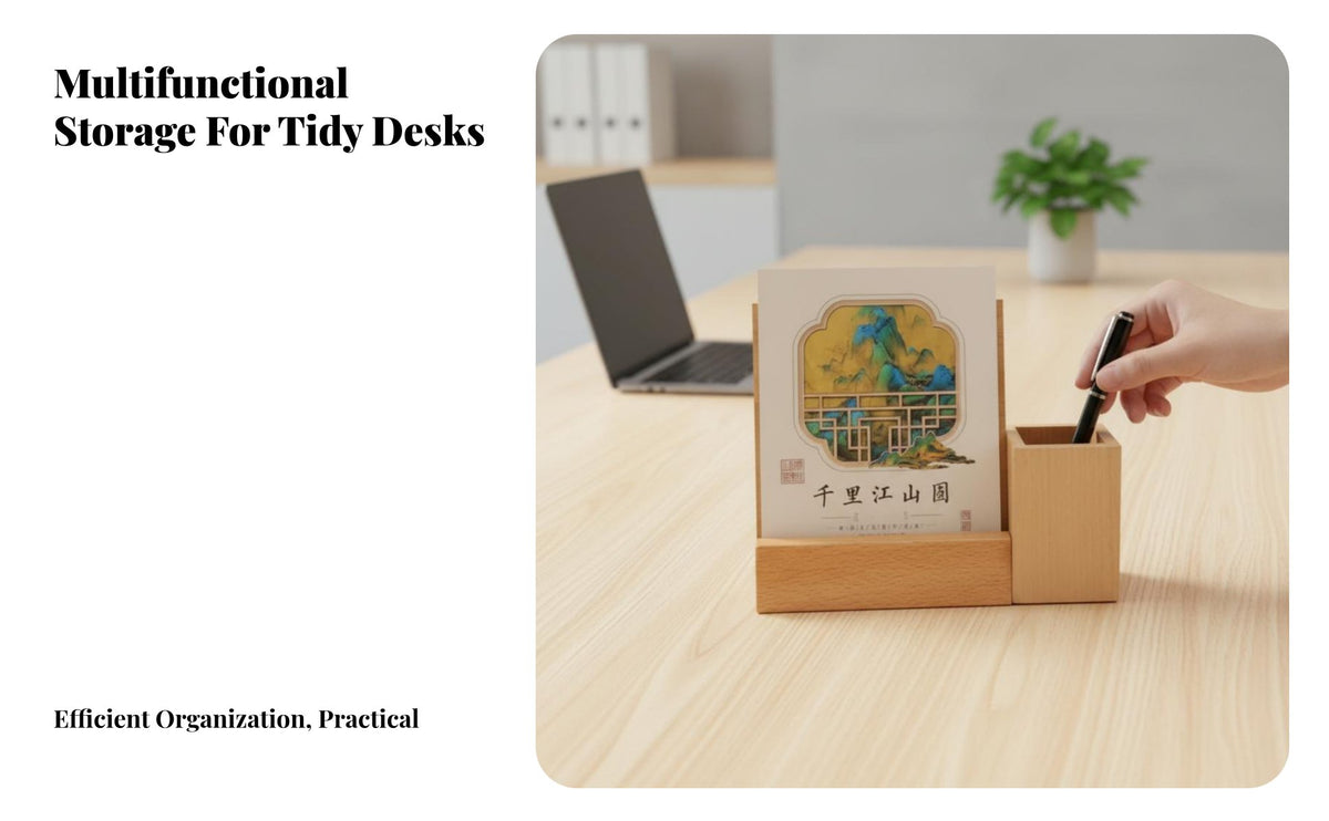 Wooden Desk Calendar 2026, Year of the Horse, Office Decor, Custom Branding, Organizer