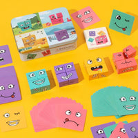 Face-Changing Cube Game Metal Tin Box Face Changing Cube Game Expression Matching Block Block Game Printed Lid Play Set
