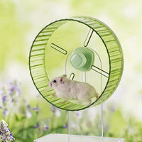Silent Hamster Wheel with Adjustable Stand, 17cm Transparent Gerbil Wheel, Sturdy Exercise Spinner with Ridged Surface for Small Animals