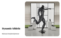Soccer Player Mannequin Sturdy Fiberglass Construction Male Sports Mannequin Realistic Muscle Texture Kicking Pose Display Figure for Clothing Stores
