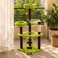 Multi-Level Feline Climbing Frame Compact Feline Condo Climbing Structure Soft Pet Furniture Transparent for Cats