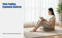 Raised Floor Mat Chair, Thickened Seat, Armless Wooden Backrest, Japanese Style, For Bedroom, Bay Window, Living Room