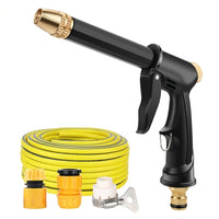 Garden Hose with High Pressure Aluminum Alloy Nozzle for Car Cleaning Kit, Complete Car Wash and Detailing Set with Water Adaptors