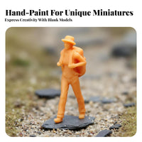Scale Model Person Collectible Unpainted Backpacker Figurine Tiny Human Figurine Highly Detailed Small Scale Human Model