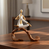 Meditation Figurine Stylized Meditation Statue Carved Female Figure Statue for Living Room