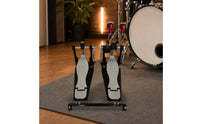twoFoot Double Bass Drum Pedal Professional Double Pedal with Linking Shaft Sturdy Responsive for Drummers, Rehearsal Areas