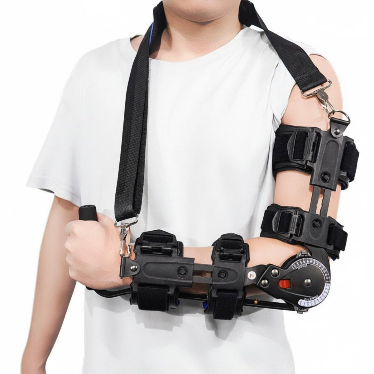 Breathable Material Hinged Elbow Immobilizer Lightweight Design Hinged Elbow Brace Includes Shoulder Strap for Athletes