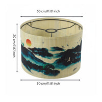 Decorative Bamboo Lampshade Elegant Design Bamboo Lamp Shade Easy to Install Chinese Landscape Print Shade Fade Resistant for Hotel Lobby
