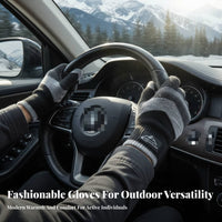 Men's Knitted Gloves Thickened Device-Compatible Screen Winter Gloves Cold Weather Accessory Multicolor Design Flexible