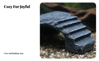 Turtle Basking Dock Realistic Geological Formation Design Turtle Basking Ramp Easy to Climb Tortoise Climbing Ladder for Terrarium, Aquarium