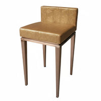 Armless Design Upholstered Low-Back Stool Modern Design Upholstered Metal Frame Stool Sturdy Construction Counter Chair Padded Cushion for Business Owners, Homeowners, Jewelry Retail Space, Boutique, Reception Area, Restaurant