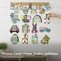 9 Pieces Easter Cutornament Set Cute Character Designs House Decoration for children