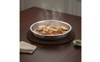 Round Chafing Dish Food Pan Commercial Grade Round Food Warmer Insert Polished Finish Stainless Steel Buffet Pan for Hotel Kitchens, Buffets, Banquets