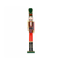 66cm Nutcracker Decoration Handcrafted Tall Wooden Nutcracker Traditional Style Christmas Guard Statue for Holiday