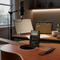 LCD Display Onboard Guitar Equalizer with Tuner Pre-Wired 5-Band Equalizer Pickup System Two Output Connector Onboard Guitar Preamp Tuner Low Battery Indicator for Guitarists, Musicians, Live Performance, Studio Recording