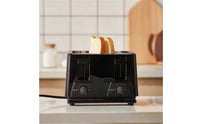 Compact Two-Slot Toaster Glossy Countertop Toaster Space-Saving Appliance Modern for Kitchen