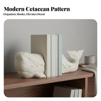2 Pieces Nordic Design Marine Creature Bookend Creative Gift Abstract Marine Creature Statue for Pale Ice Workers, Home Decorators