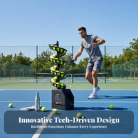Easy to Use Automatic Tennis Ball Machine Portable Solo Tennis Instructor Lightweight Sports Training Equipment Adjustable Angle for Beginners, Kids