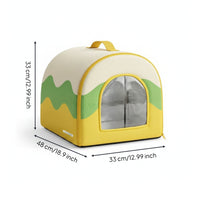 Insulated Cat Shelter Rounded Cabin Shape Cooling Pet Shelter Layered Design for Ice Pack Use