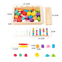 Solid Wood Construction Shape Color Sorting Toy Develops Fine Movement Skills Geometric Shape Stacking Toy Enhances Hand-Eye Coordination
