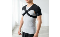 Bi-Directional Adjustment Double Shoulder Support Strap Breathable Cross-over Shoulder Harness Injury Protection Posture Corrector Pain Relief for Athletes, Gym