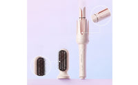 Hair Straightener and Curler 2-in-1 Curling Iron with Brush Attachment Interchangeable Hot Air Brush Ceramic-Coated Styling Tool
