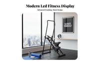 Anti-Slip Pedals Foldable Climbing Machine LED Monitor Foldable Cardio Climber Heavy-Duty Construction Home Fitness Stepper Stable Triangular Structure for Beginners, Adults, Seniors, Indoor, Small Apartments, Strength Training, Living Room