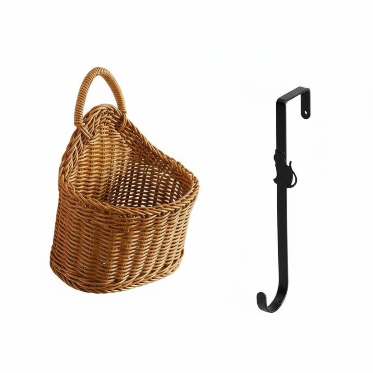 Ventilated Woven Garlic storage Breathable Woven Produce holder Rustic Design on the vertical container Space-Saving for Home Organizers, Decor lovers, Pantry, Entryway, Bathroom