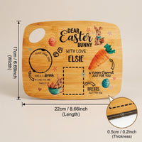 Wooden Serving Platter Holiday Serving Tray Cutting Board Easter Bunny Carrots Decor Easter Table Decoration Rabbit Dinner Platter for Kitchen