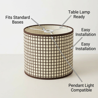 Woven Lampshade for Table Lamp, Cylindrical Lamp Shade Soft Light, Table Lamp Living Room, Lamp Shade Warm Ambiance, Artisanal Woven Lighting Shade