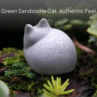 Japanese Cat Figurines Stoneware Desktop Decor