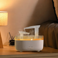Quiet Operation LED Night Light Humidifier Waterless Auto Shut-Deactivate High-Frequency Mist Humidifier 3 Timer Settings Desktop Raindrop Dispenser for Bedroom
