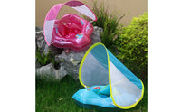 Baby Swim Buoyant Device with Canopy Foldable Young Child Swim Loop Long-Lasting