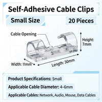 Self Adhesive Cable Organizer Clips for Desk Management, Wire Holder Cord for Office Accessories, for Students