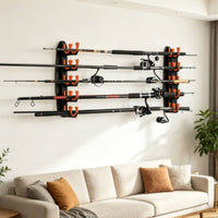Wall Mount Fishing Rod Holder Easy-to-Install Vertical Fishing Rod Holder Space-Saving Compact for Anglers, Garage, Shed