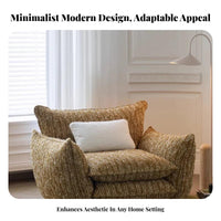 Modern Minimalist Design Puffy Single-Seater Sofa Soft Upholstery Oversized Upholstered Armchair Deep Seat Design Living Room Furniture Luxurious Comfort for Apartment Dwellers, Interior Designers, Guesthouse, Boutique, Lounge Area, Reading Nook