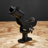 2 in 1 Slanted Insert Rod Holder Sturdy Plastic Rotating Fishing Rod Holder 360 Degree Rotation Pole Cradle Secure Mount