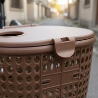 Rear Scooter Basket Molded Plastic Scooter Storage Box Fitted Lid Perforated