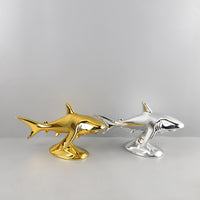 Nordic Creative Abstract Electroplated Resin Shark Animal Sculpture Decoration
