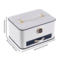 Jewelry Box Multi-Layer Jewelry Box with Mirror Large-Capacity Storage Case with Mirror for Bedside Table