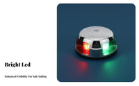 2 Pieces LED Boat Navigation LED Fixture Navigation Lights Waterproof Red Green Side Light for Fishermen, Sailing, Boating, Fishing