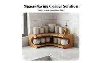 Multi-Tier Design L-Shaped Corner Organizer Space-Saving Desktop Shelf Easy Assembly Household Storage Rounded Corners for Students, Homeowners, Coffee Lovers, Dining Table, Kitchen Counter, Study Room