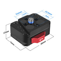 CNC-Machined Camera Mount with Locking Lever Compact Quick Release Adapter Stable Quick Release Clamp Adapter Secure for Photographers, Videographers, Tripod, Gimbal, Outdoor Filming