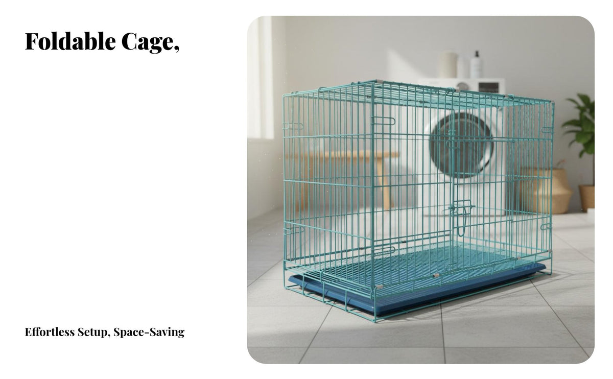 Easy Assembly Foldable Dog Enclosure Removable Tray Collapsible Dog Crate Portable Heavy Duty Wire Crate Secure Locking System