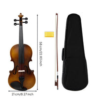 With Case 4/4 Violin Set Solid Wood Acoustic Violin Complete Accessory Pack Full Size Fiddle Kit Glossy Finish for Beginners, Students, Practice, Music Class