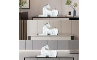 Resin Horse Figurine Decorative Horse Figurine with Bird Sculpture Long-Lasting Decoration Artisan-Made for Art Collectors